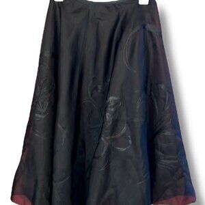 Ellen Tracy Black A-line Midi Skirt for Cocktail